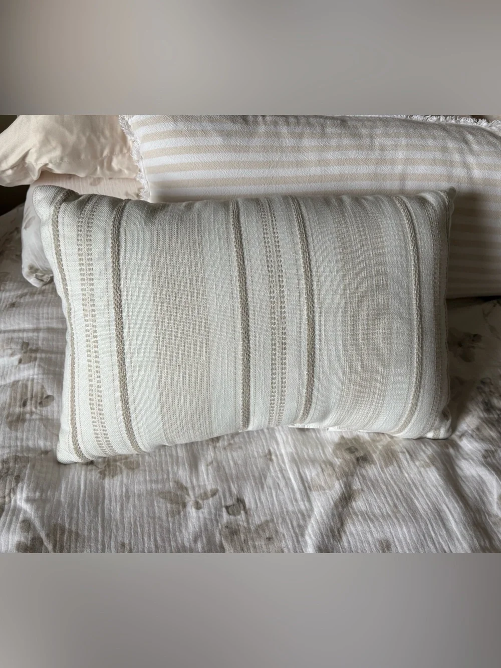 Pottery Barn Celine Striped Outdoor Performance Lumbar Pillow